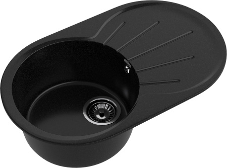 Кухонная мойка Granfest Rondo R-750L черный 75х46 цвет черный поверхность матовая