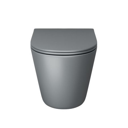 Унитаз подвесной Grossman Торнадо GR-4477GMSQ серый с сиденьем микролифт безободковый смыв торнадо