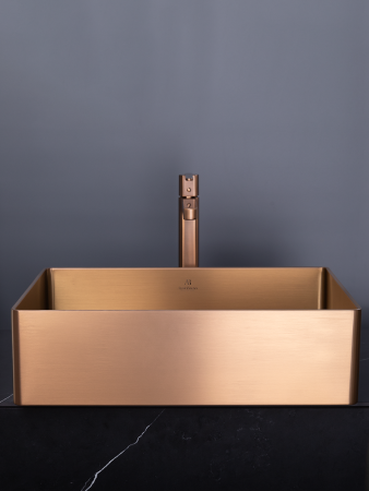 Раковина из нержавеющей стали AltroBagno Accordo AltroBagnoAccordo001011RaSp 50х40 накладная цвет медь