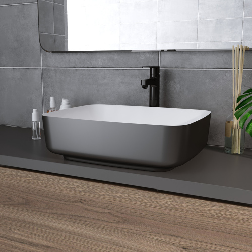 Раковина Grossman Color 51 см GR-4043BW накладная цвет черный/белый - фото 3