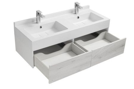 Тумба под раковину Aquaton Сакура 1A219701SKW80 120х50 подвесная цвет серый/белый