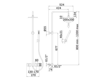 Душевая стойка Mamoli Shower Systems 38470852002K настенная цвет черный