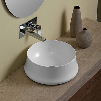 Раковина из санфаянса Simas SHARP SH02bi*0 42х42 накладная цвет белый без отверстий под смеситель