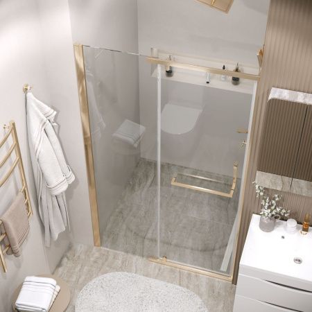 Душевая дверь Grossman Pragma 100.K33.03.120.32.00 120х195 стекло прозрачное профиль золото