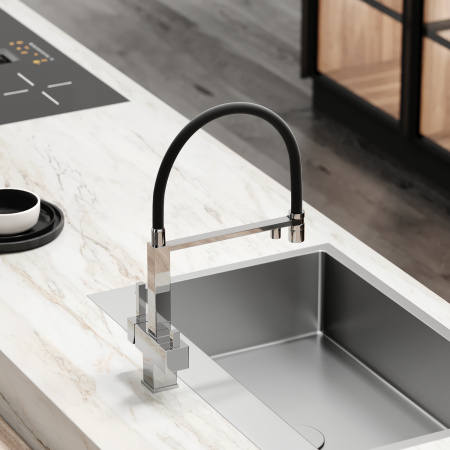 Смеситель для кухни Sancos Moro SC4006CH на мойку хром/черный