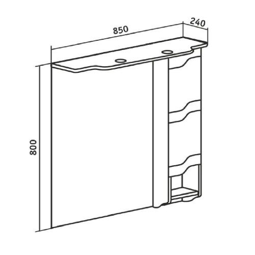 Зеркало-шкаф RUNO Стиль 1116 85х80 подвесной цвет белый - фото 5