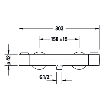 Смеситель для душа Duravit Wave WA4220000C10 настенный хром с термостатом