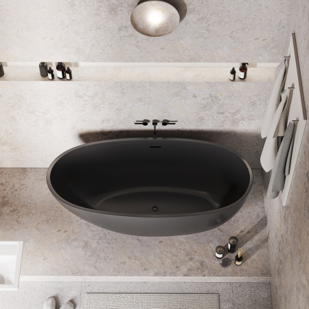 Ванна акриловая Grossman Fly GR-1104MBB 170х75 отдельностоящая овальная с ножками