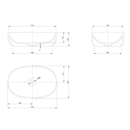 Раковина из искусственного камня Knief Prime 0600-013-01 50 см накладная цвет белый без отверстий под смеситель