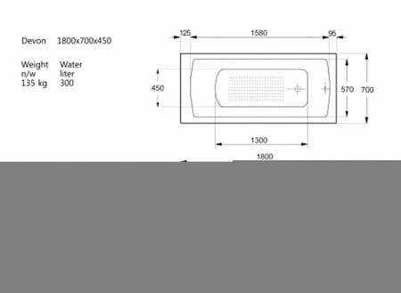 Ванна чугунная Vinsent Veron Devon VDV1807045-AS 180х70 пристенная прямоугольная с ножками