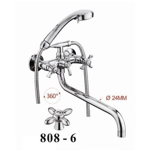 Смеситель для ванны D-Lin D145808-6 настенный хром - фото 2