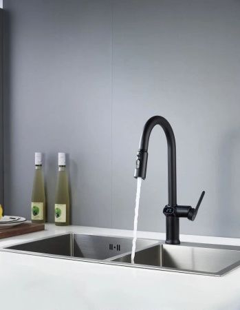 Смеситель для кухни Knotlor KN-100/BL на мойку черный