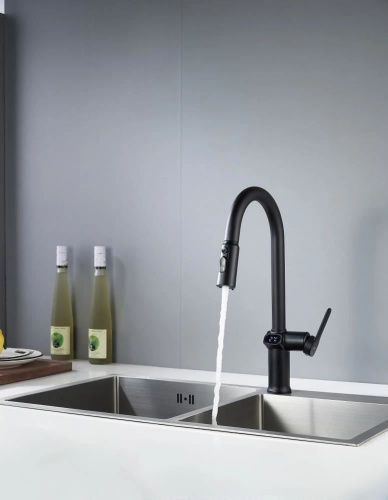 Смеситель для кухни Knotlor KN-100/BL на мойку черный - фото 4