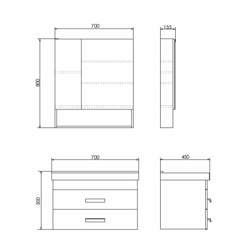 Тумба с раковиной Comforty 00-00005792CF 70x45x50 - фото 2