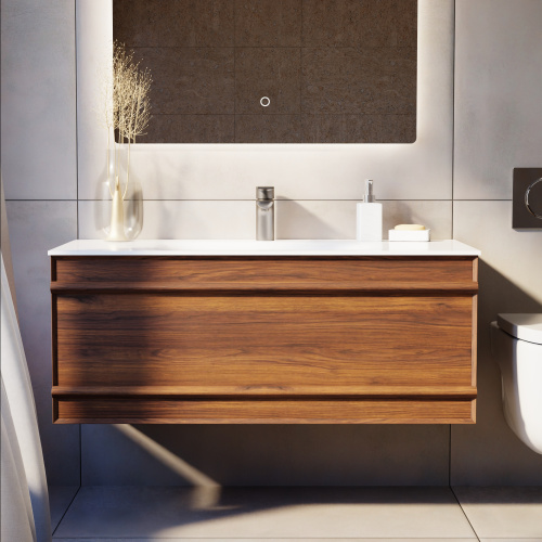 Тумба с раковиной ArtDecco Bridget (Бриджит) ABR10W22S100 100x45x40 подвесная цвет черный орех - фото 3