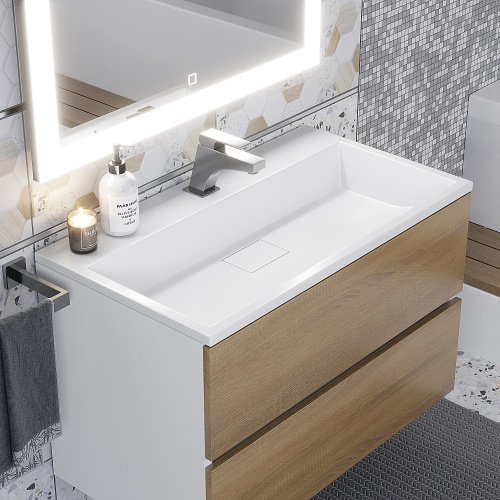 Раковина Uperwood Barsa 80 см 293020530 полувстраиваемая цвет белый - фото 2