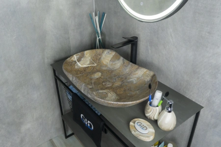 Раковина керамическая Gid Lago 54440 70х40 накладная цвет многоцветный без отверстий под смеситель