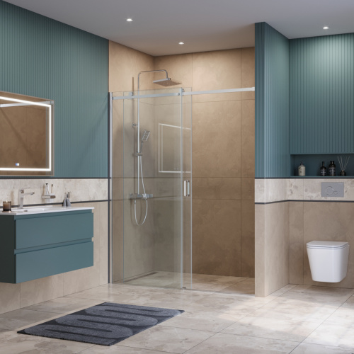 Душевая дверь BelBagno SOFT CLOSE-2 SOFT_CLOSE-2-BF-1-160-C-Cr 160х200 стекло прозрачное профиль хром - фото 4
