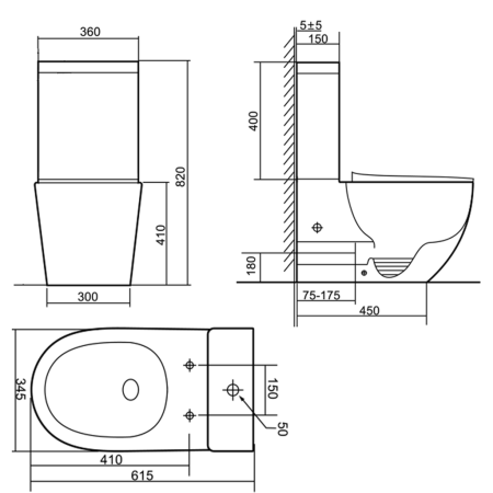 Унитаз-компакт напольный с бачком Iberica Blanca Bilbao alto IB.BLA.121.1B1 белый с сиденьем микролифт безободковый каскадный смыв