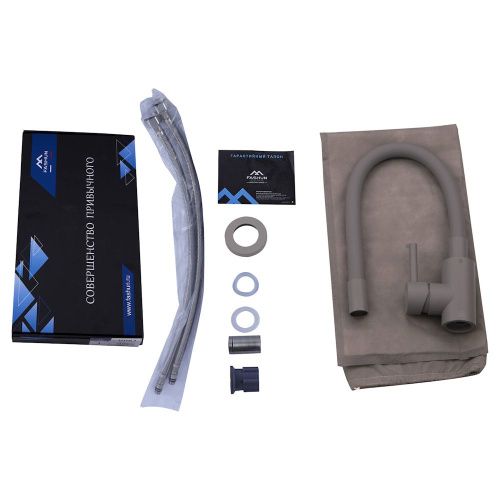 Смеситель для кухни Fashun A54101N-12A на мойку серый - фото 4