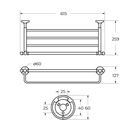 Полка в ванную комнату Art&Max ANTIC CRYSTAL AM-E-2622SJ-Cr