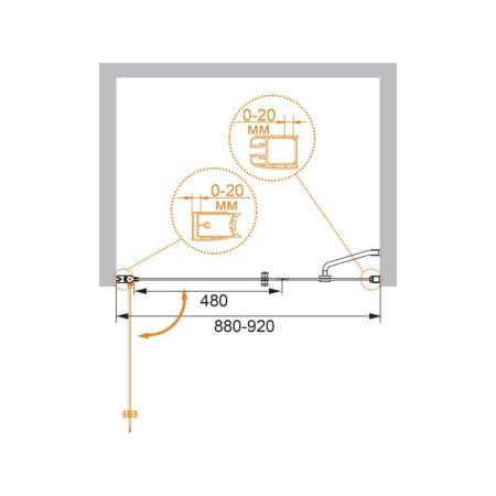 Душевая дверь Cezares ELENA ELENA-W-B-11-30+60-C-Cr 90х195 стекло прозрачное профиль хром