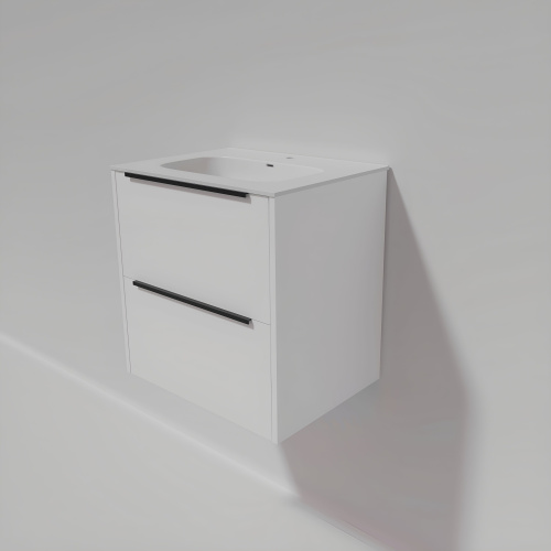 Тумба под раковину La Fenice Tesoro FNC-01-TES-PB-60-2 59х39х62 подвесная цвет белый матовый - фото 5