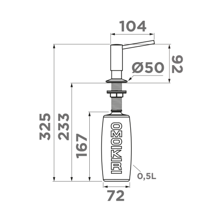Дозатор Omoikiri OM-02-P 4975020