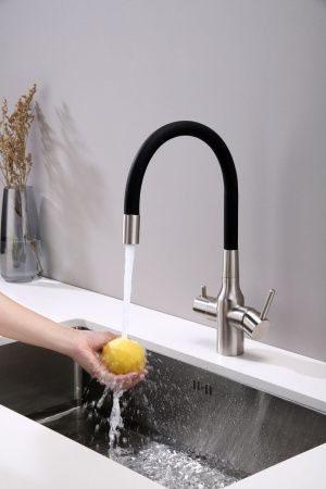 Смеситель для кухни Paulmark НИКЕЛЬ Sa213419-BS на мойку никель