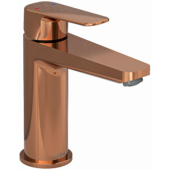 Смеситель Teska QUARS E5619 на раковину розовое золото без термостата