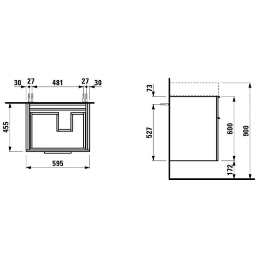 Тумба под раковину Laufen Kartell 4.0756.2.033.635.1 60х46х73 - фото 2