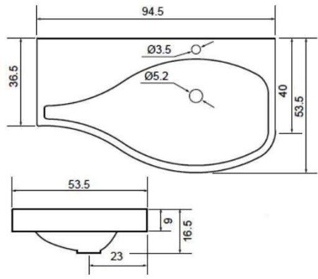 Раковина из искусственного камня Aquanet Сопрано НФ-00007880 100х50 полувстраиваемая цвет белый 1 отверстие под смеситель