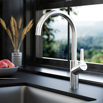 Смеситель для кухни Damixa Eclipse 310720400 на раковину/на столешницу никель без термостата