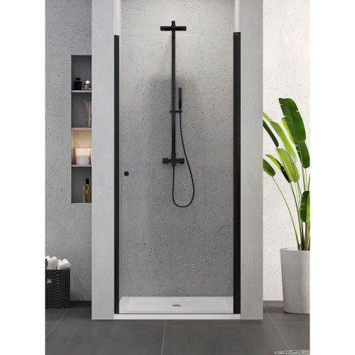 Душевая дверь New Trendy SUPERIA Black D-0333A 90х195 стекло прозрачное профиль черный - фото 2