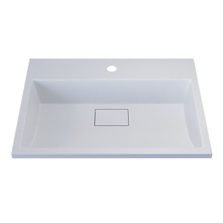 Раковина из искусственного камня Uperwood Barsa 2911120345 60х50 полувстраиваемая цвет белый