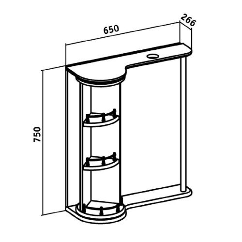 Зеркало-шкаф RUNO СЕКРЕТ 580 65х75 подвесной цвет белый - фото 5