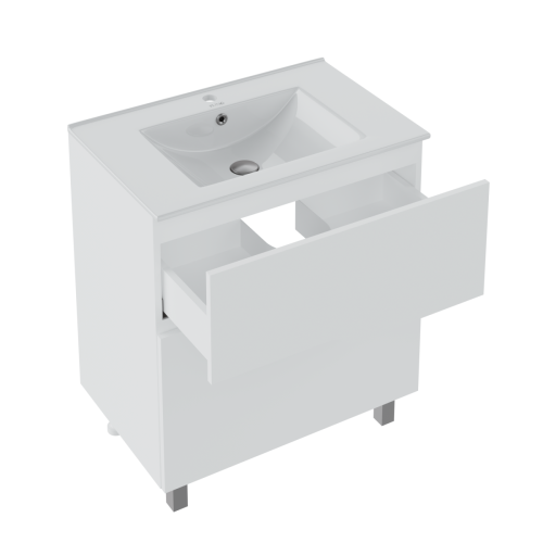 Тумба под раковину Runo Палермо 00-00004157 70х50 напольная цвет белый - фото 3