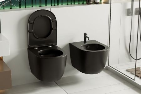 Биде подвесное Abber Bequem AC1150MB цвет черный