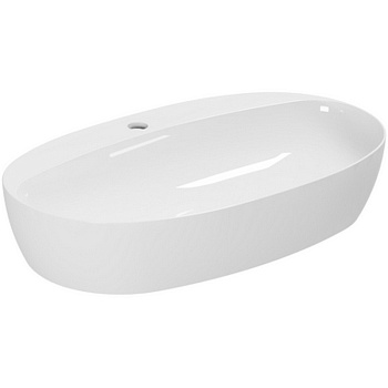 Раковина из санфаянса Azzurra ELEGANCE ELLA070420CMBI/(ECI70M bi)*1 70х42 накладная цвет белый 1 отверстие под смеситель