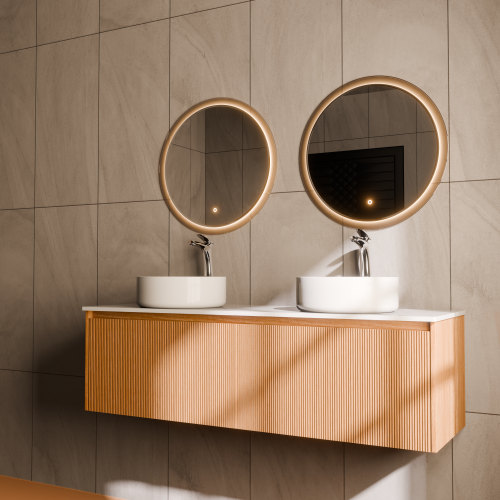 Тумба с раковиной ArtDecco Elizabeth (Элизабет) AEL14W11D300 140x45x40 подвесная цвет белый дуб - фото 2