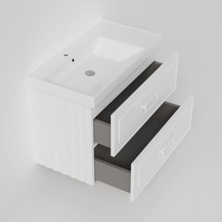 Тумба с раковиной La Fenice Cubo TWIN NFNC-01-CUB-B-90-2-2-90-2L 90х50 подвесная цвет белый