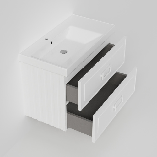 Тумба с раковиной La Fenice Cubo TWIN NFNC-01-CUB-B-90-2-2-90-2L 91х62х49 подвесная цвет белый - фото 3