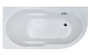 Ванна акриловая Royal Bath AZUR RB614202L 160х80 пристенная асимметричная без каркаса