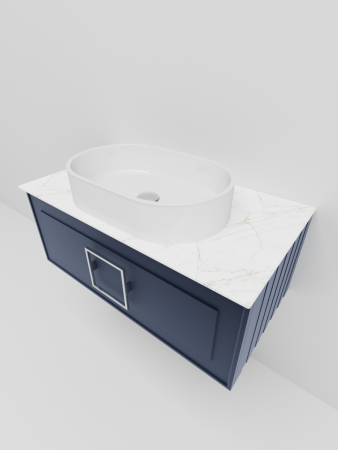 Тумба со столешницей La Fenice CUBO NFNC-01-CUB-BG-80-3-GG 80х50 подвесная цвет синий