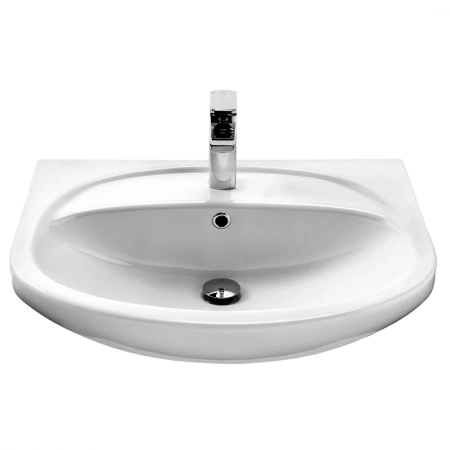 Раковина керамическая Aquaton Стелла 1WH110174 70х50 накладная цвет белый 1 отверстие под смеситель