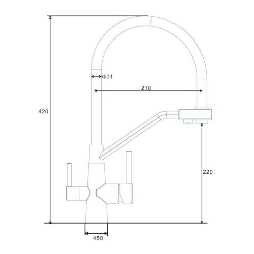 Смеситель для кухни Esko Kitchen K25 W на мойку нержавеющая сталь - фото 3