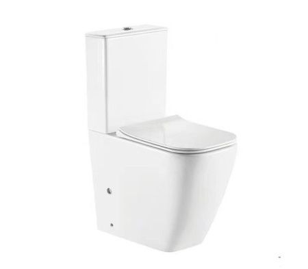 Унитаз напольный с бачком CeramaLux 1288A белый с сиденьем микролифт безободковый