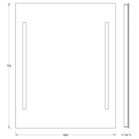 Зеркало с подсветкой Evoform Ledline BY 2115 60х80 подвесное