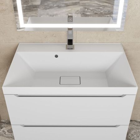 Раковина из искусственного камня Uperwood Classic New 291021025 70х50 полувстраиваемая цвет белый