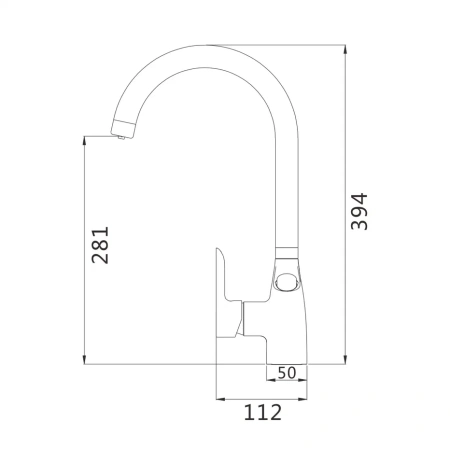 Смеситель для кухни Shevanik S368L на мойку сатин